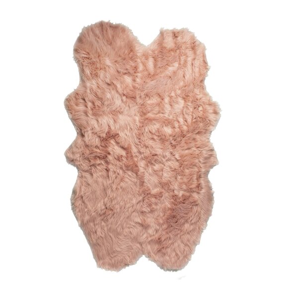 Luxe Home Decor Gordon Faux Sheepskin Quattro Rug1-PieceDusty rose4'x6'